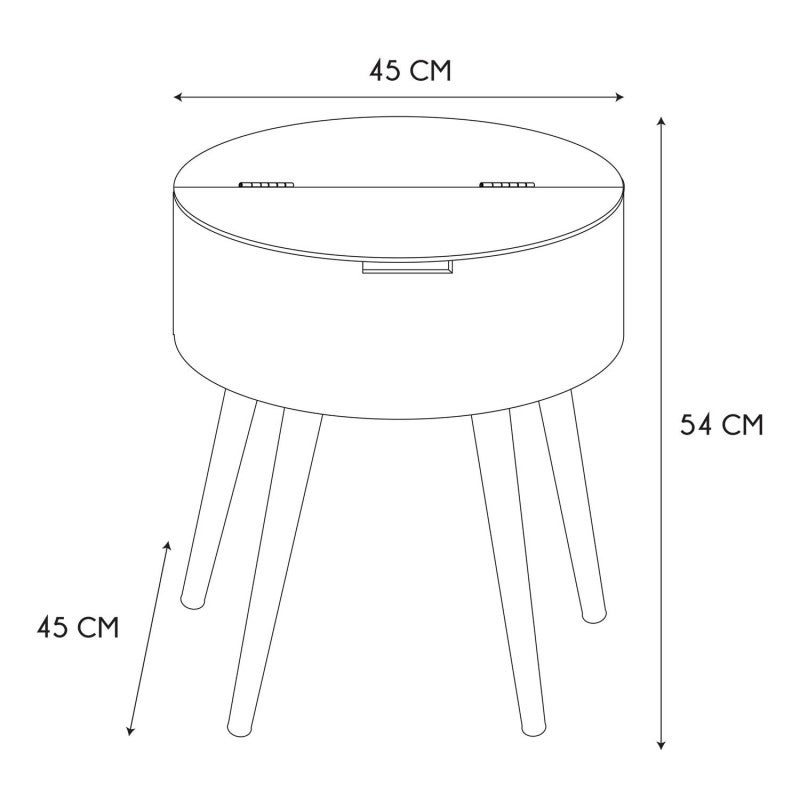 Table Coffre - Home Deco Factory - Bicolore - Scandinave - Blanc Et Beige - H54,5 X L45 X P45 Cm - 7