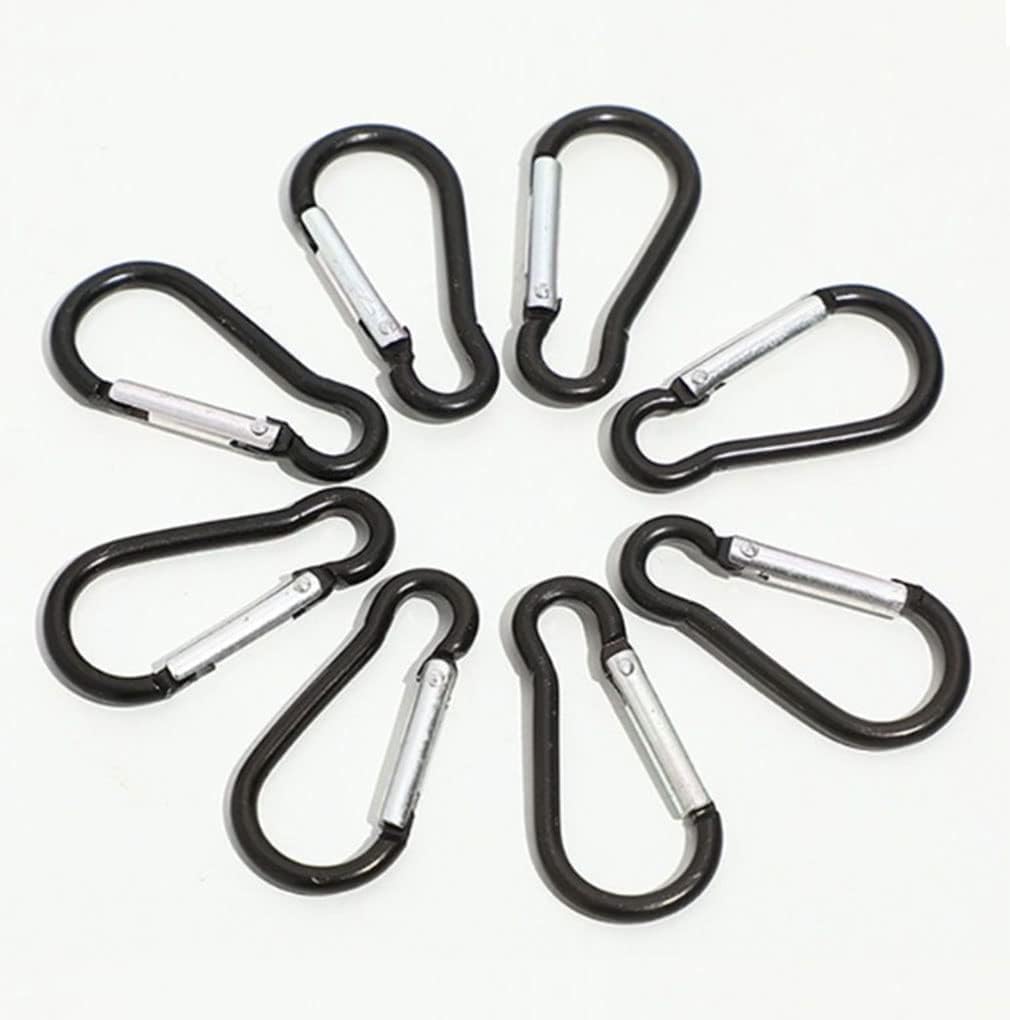100 Pièces Mousqueton en Alliage d'aluminium Noir, Mini Mousqueton Porte-clés, pour Le Camping, la Randonnée, la Pêche - 5