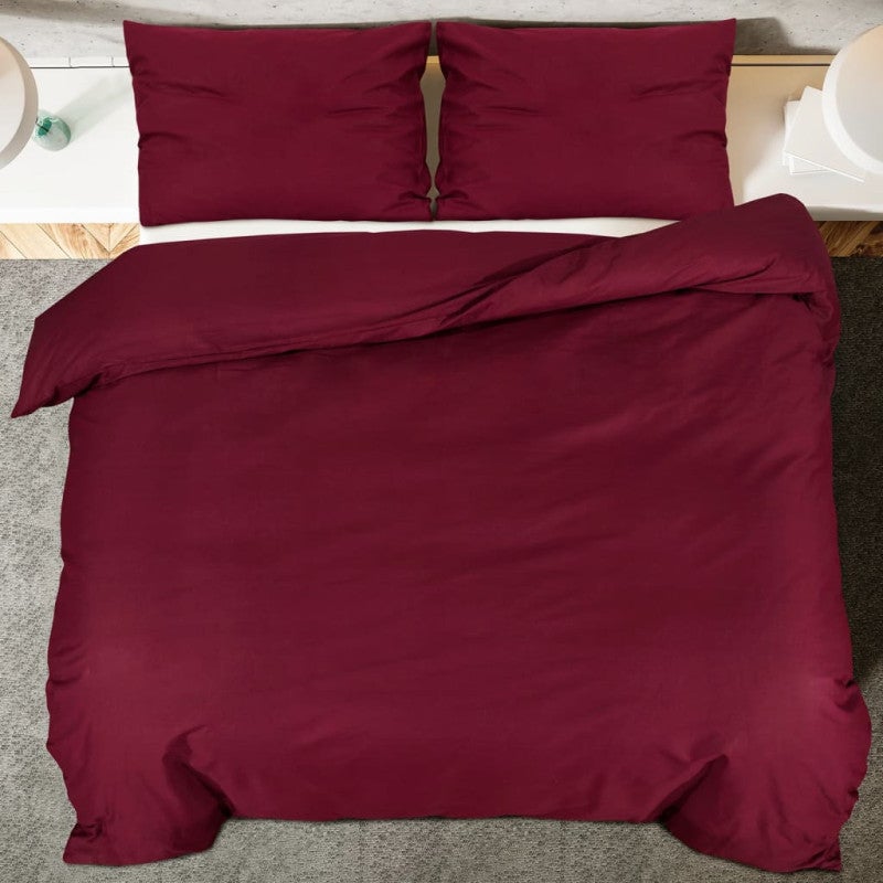 Ensemble de housse de couette Bordeaux 240x220 cm Coton - 5