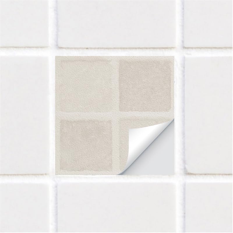 Credence Adhesive Pour Cuisine 20X20Cm Géométrie Beige Stickers De Escalier,Carrelage Mural,Pvc Autocollant En Tuile,Imperméable Effet Carreaux Pour S - 2