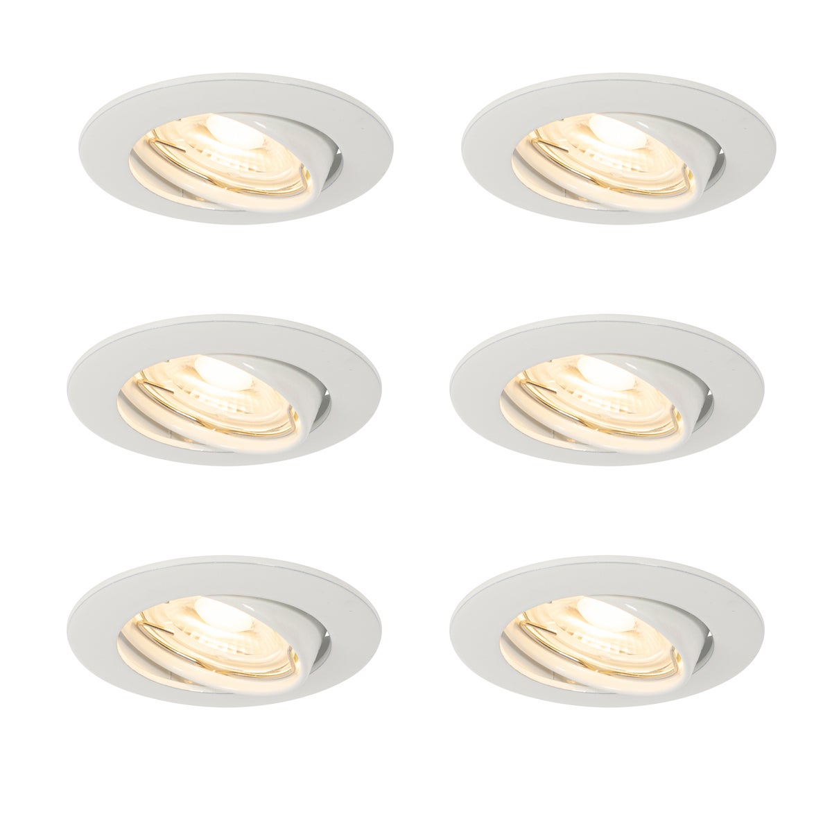 Qazqa reflektory wpuszczane - Edu - biały, gu10, max. 35w, 6.2cm, okrągły, z 6 punktami świetlnymi, IP20oświetlenie wewnętrzne