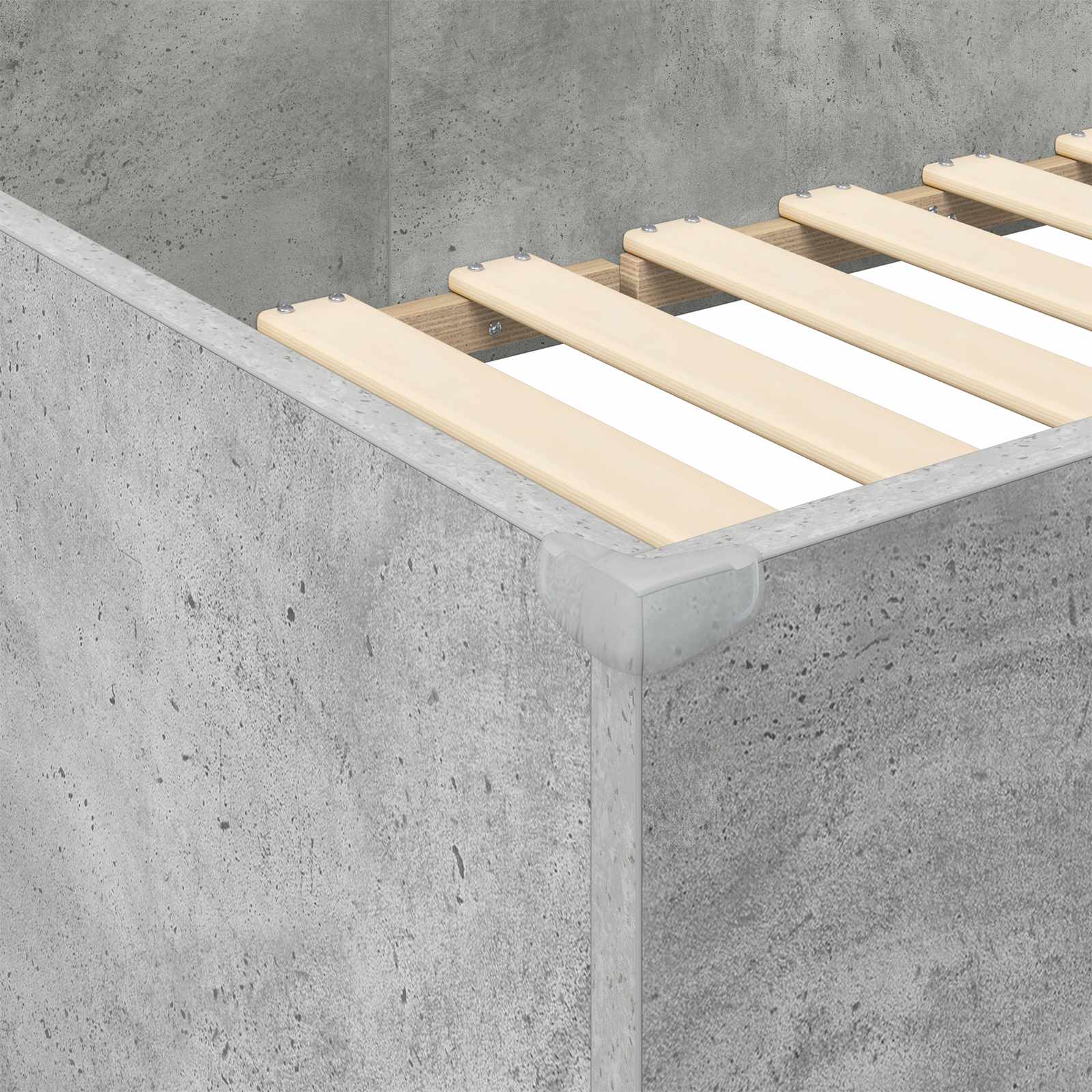 Cadre de lit superposé avec bureau, gris béton, pour la chambre, 75 × 190 cm - 8