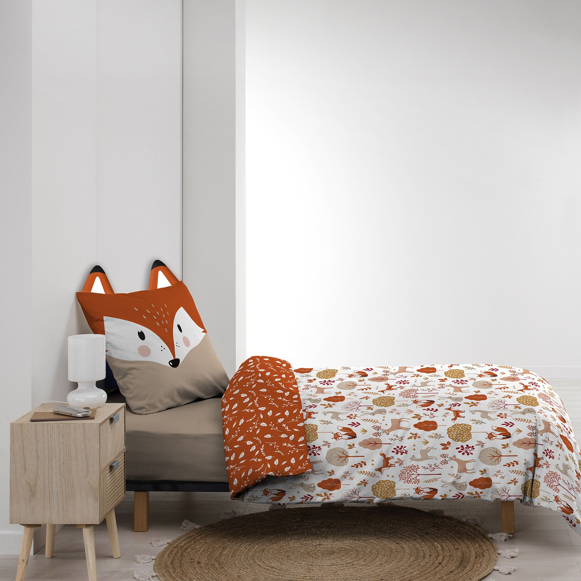 Housse de Couette Enfant 140 x 200 cm + 1 Taie – ROXY – 42 fils – Réversible avec Taie Tête de Renard - 5
