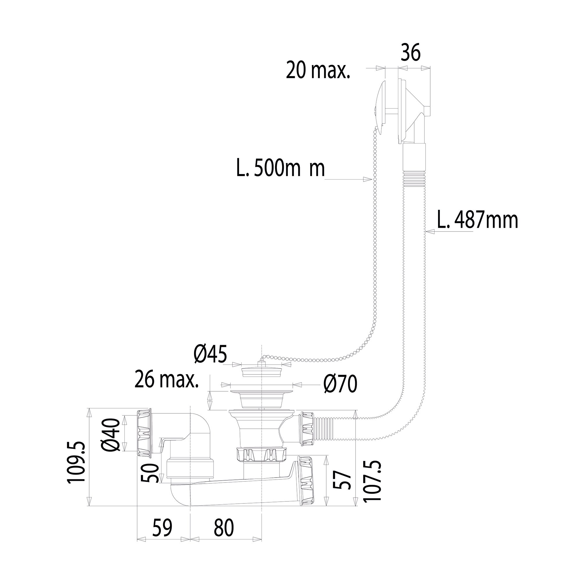 Vidage de baignoire à chainette NOYON & THIEBAULT - 2