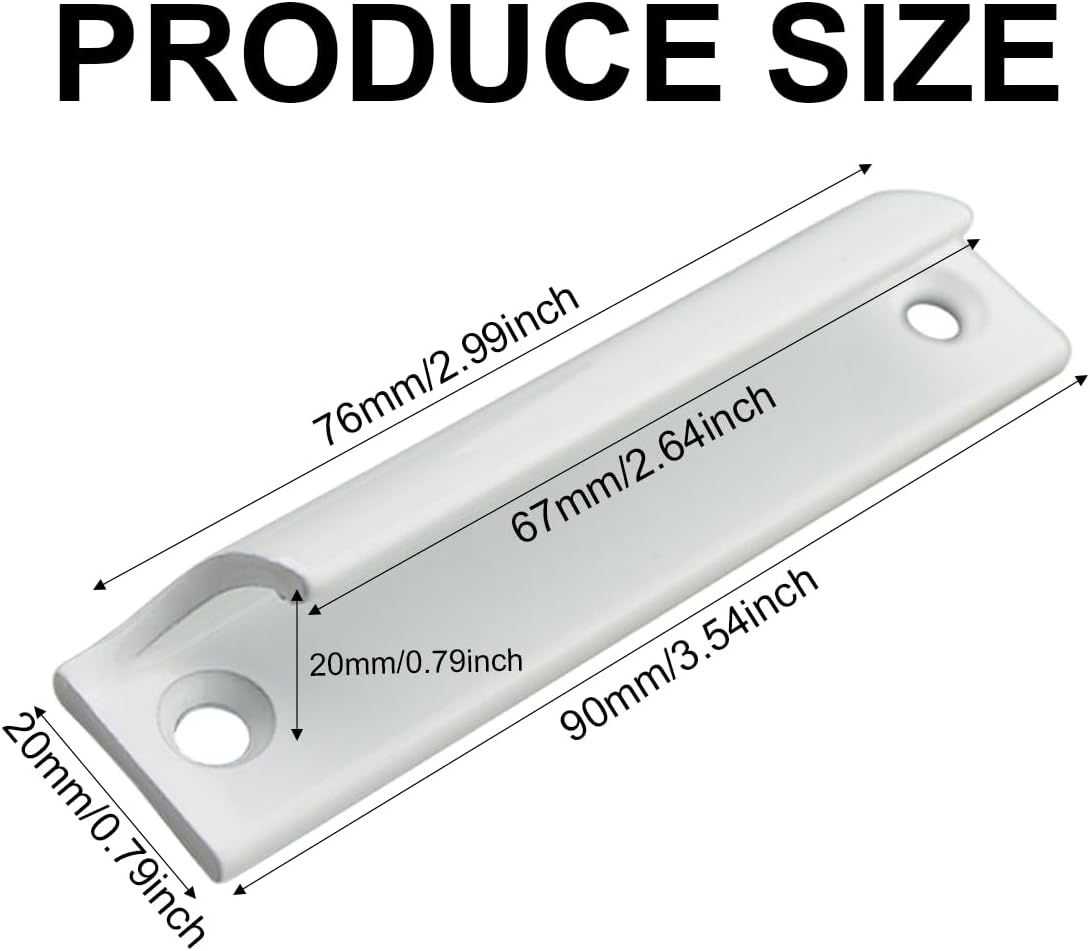Maniglia Per Porta Scorrevole Balcone - Bianco, Con Viti, 2 Pezzi, Per Cucina E Finestre