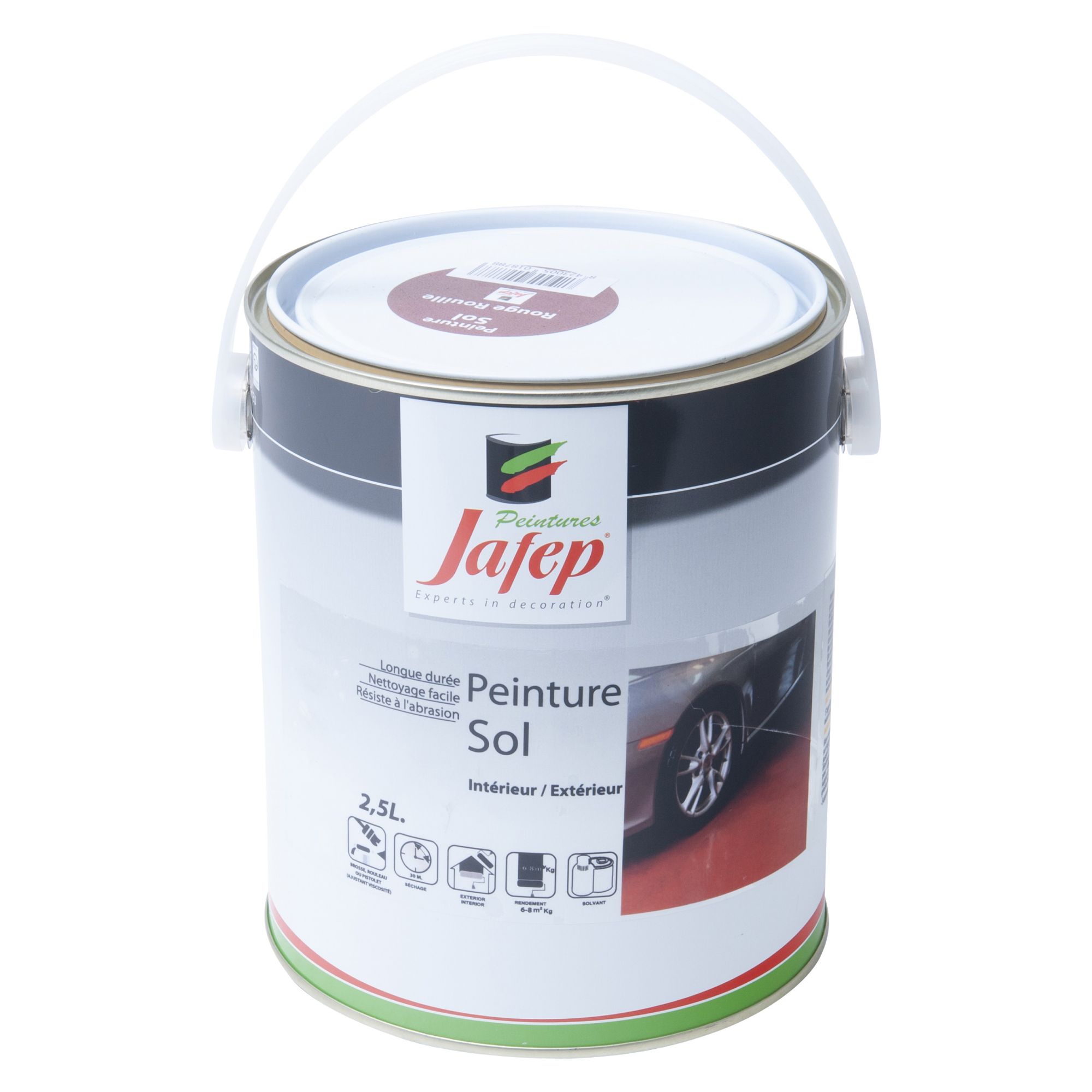 Peinture sol rouge rouille Jafep 2,5 L | Leroy Merlin