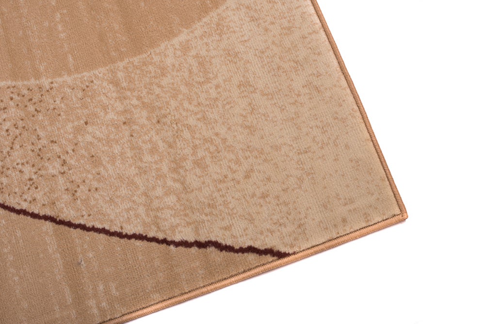 TAPISO Dream Tapis Salon Chambre Fin Beige Marron Ondes Vagues Léger Poil Court Doux 120 x 170 cm - 4