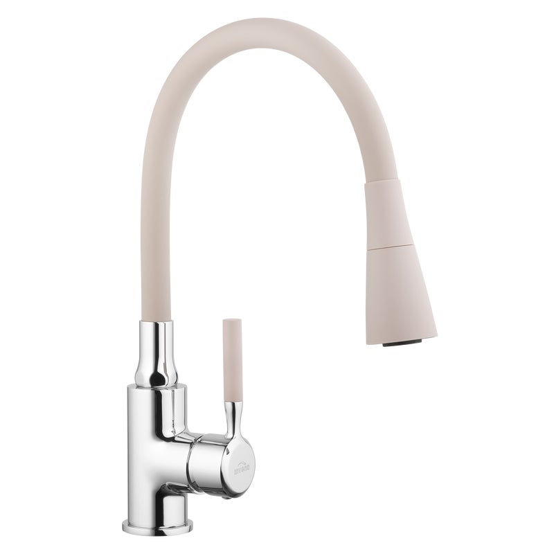 Bateria kuchenna Invena Hula z elastyczną 2f wylewką, beż