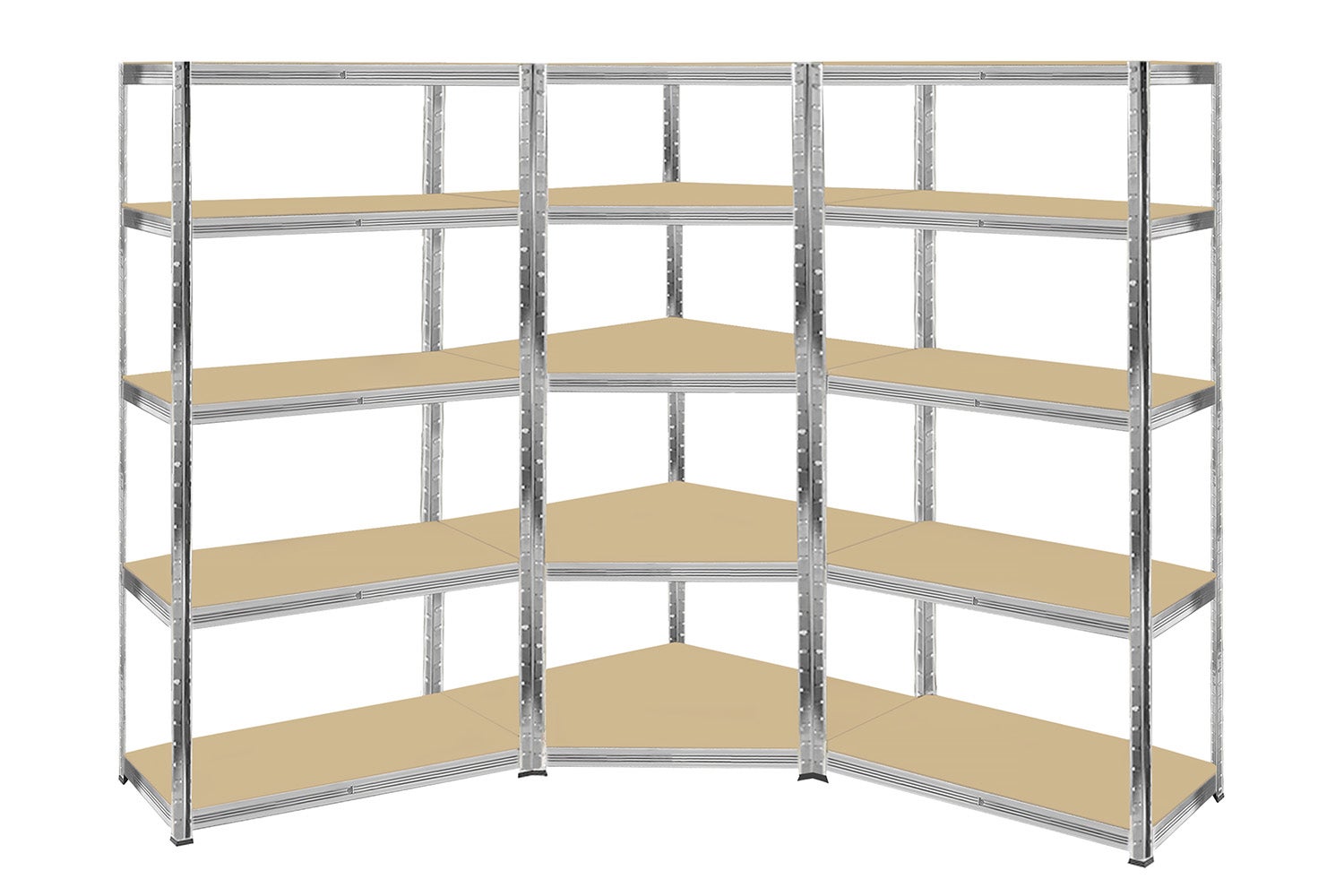 Zestaw trzech regałów magazynowych lekkich 900x300x1800mm KTD