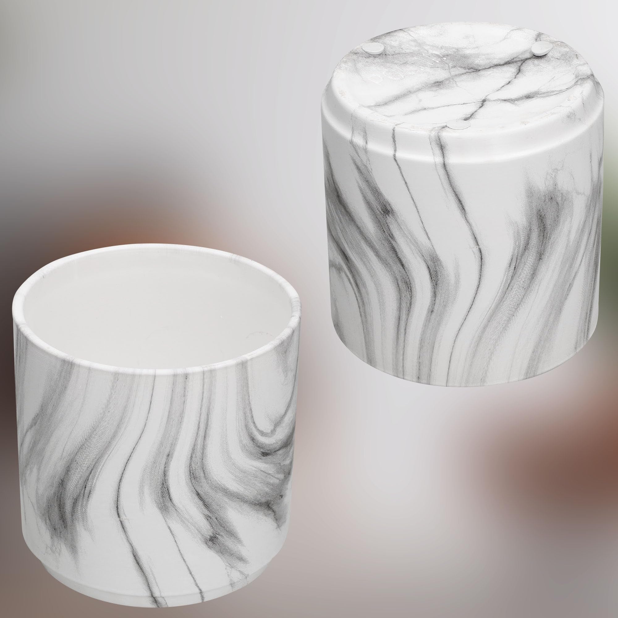 Doniczka ceramiczna marmurowa okrągła na kwiaty 12 cm - KOTARBAU - 6
