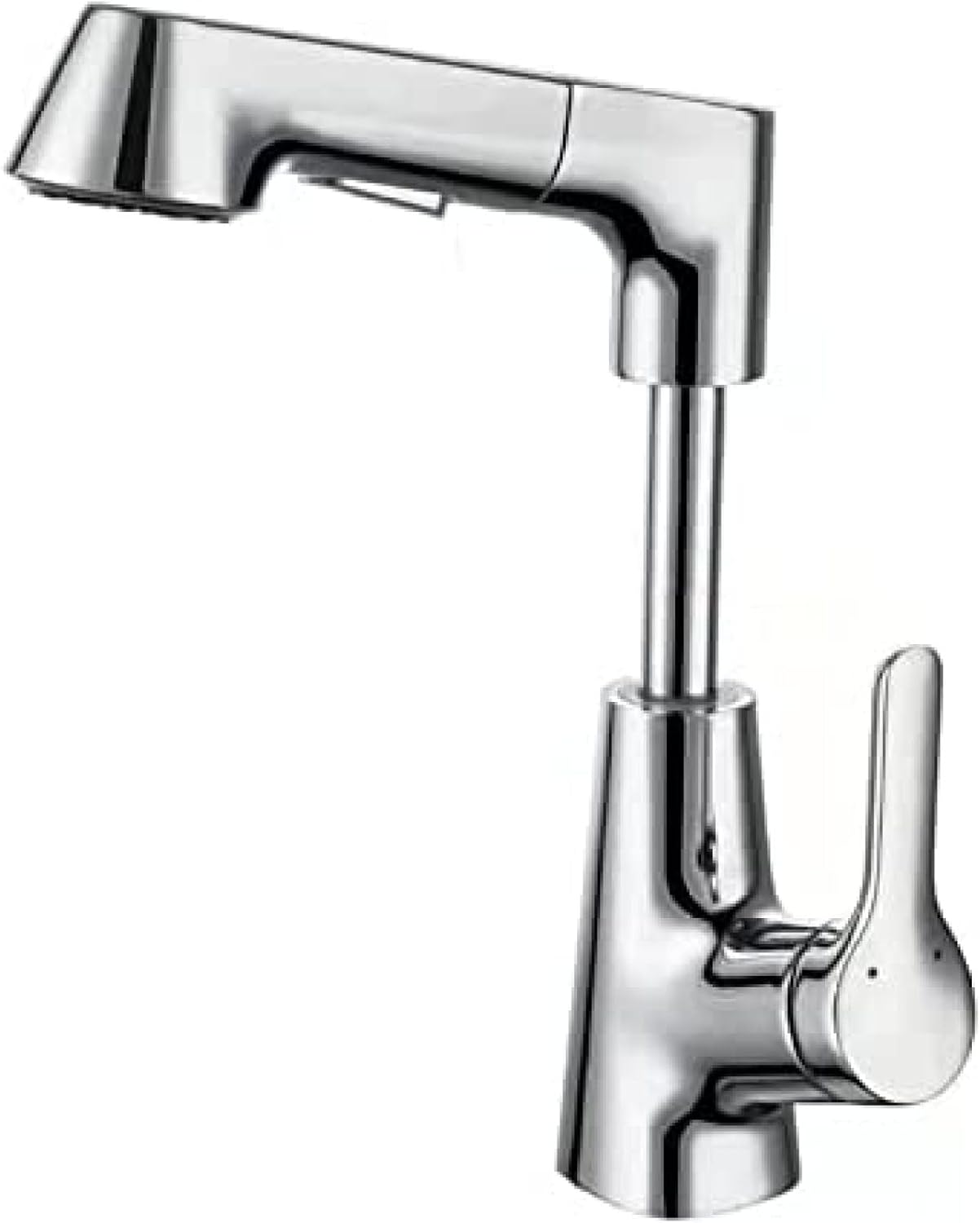 Mitigeur Lavabo Salle De Bain Noir Mat – Bec Haut Anti-Calcaire