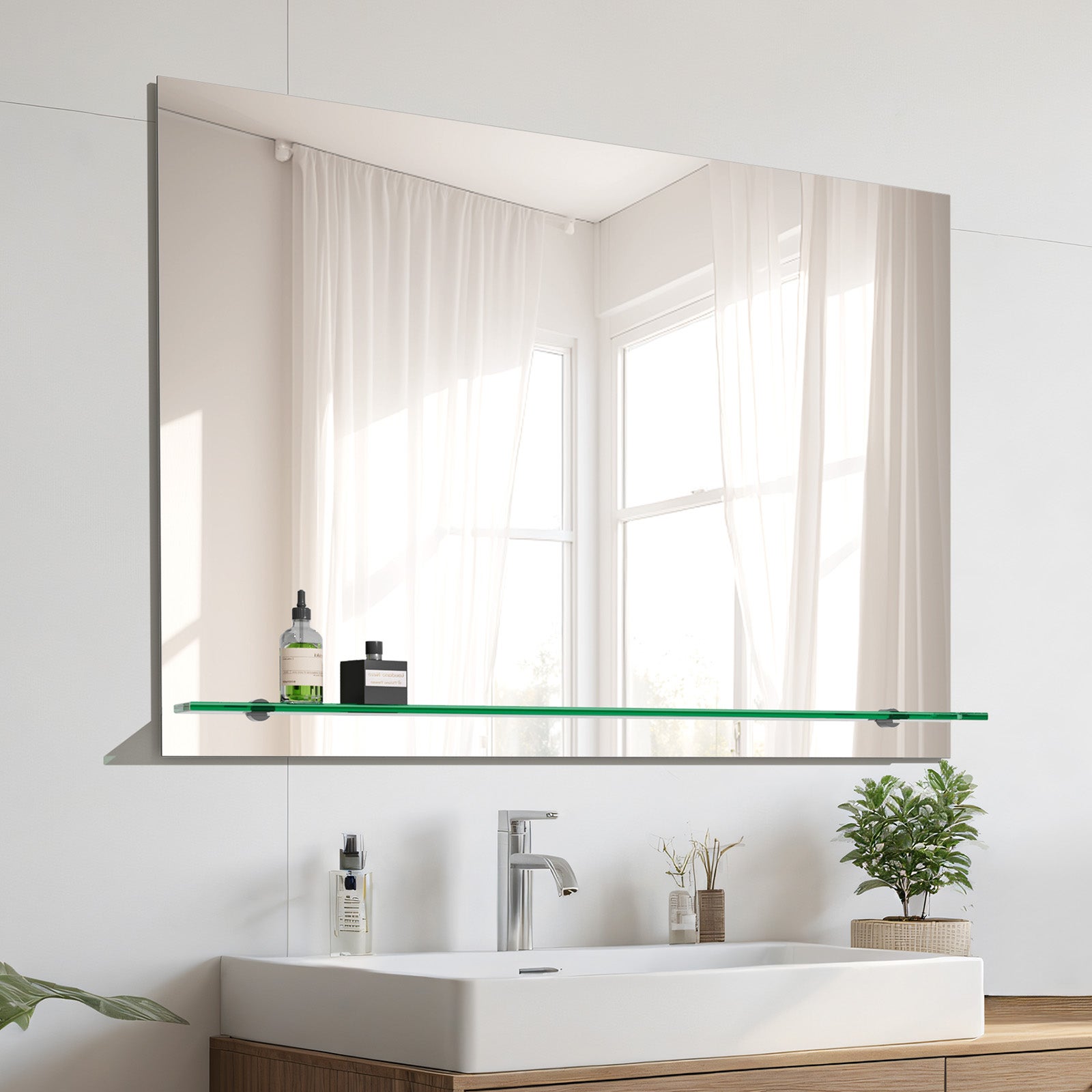 Miroir De Salle De Bain Kleankin Avec étagères – Design Moderne, Finition Bois, Gain De Place Et Rangement Malin ! - 9