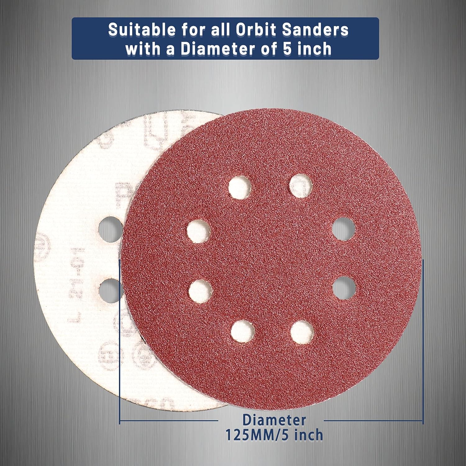 105PCS Disque de Ponçage 125mm, Disques a Poncer Papier Abrasifs 8 trous Idéal pour Poncer/Polir (Grain 40/60/80/150/240/320/600) - 2