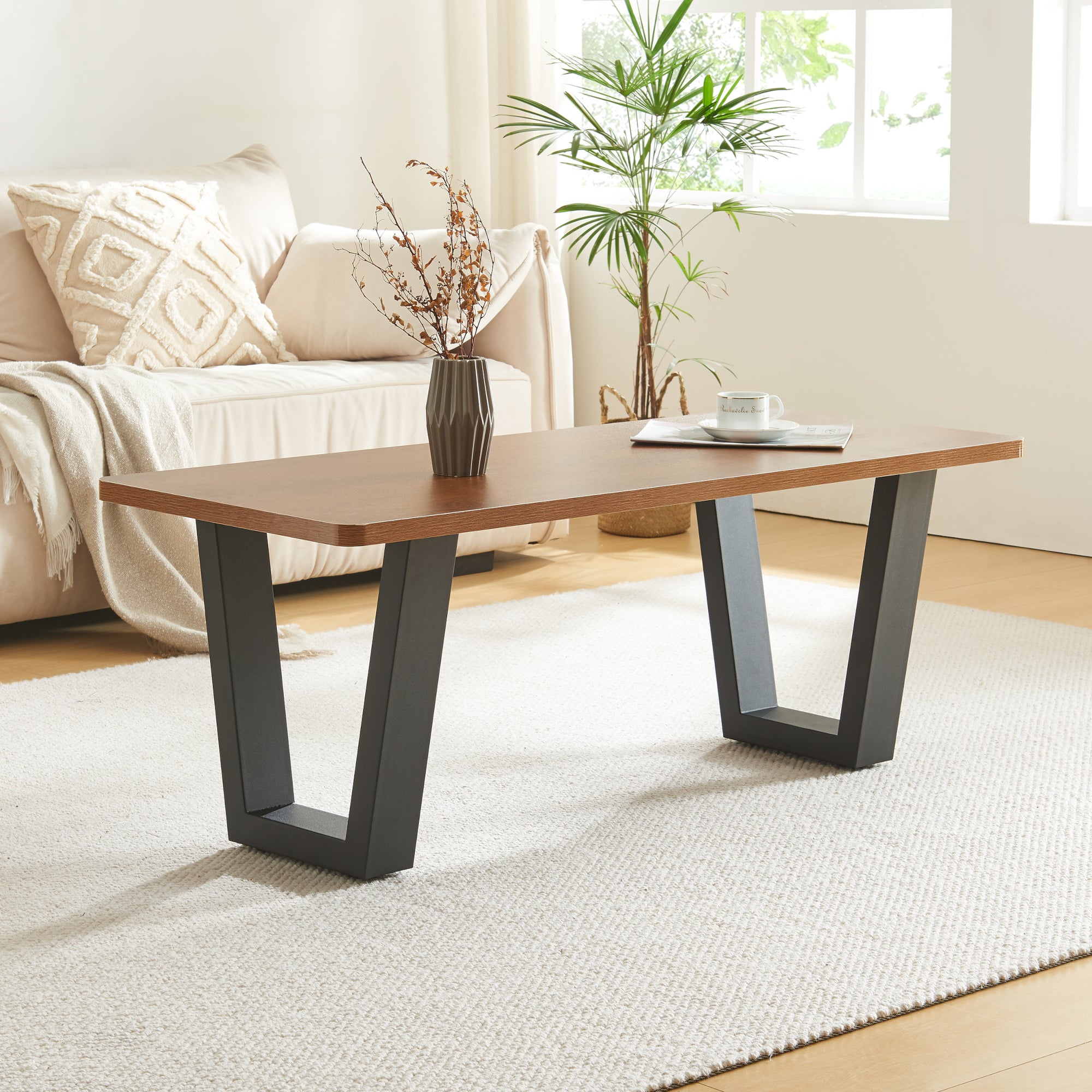 Lot de 2 pieds de table Lalling acier 43 x 40 cm noir [en.casa] - 4