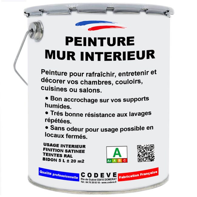 Peinture Mur Interieur 4x5 L Codeve Bois RAL 7015 Gris Ardoise peinture-mur-interieur-4x5-l-codeve-bois-ral-7015-gris-ardoise