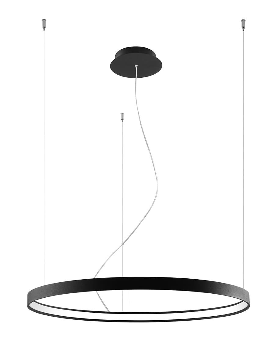 Lampa wisząca Rio czarno-biała LED 50W 3000K 5520lm wym: 150 x 78 x 78 cm aluminium Thoro Lighting