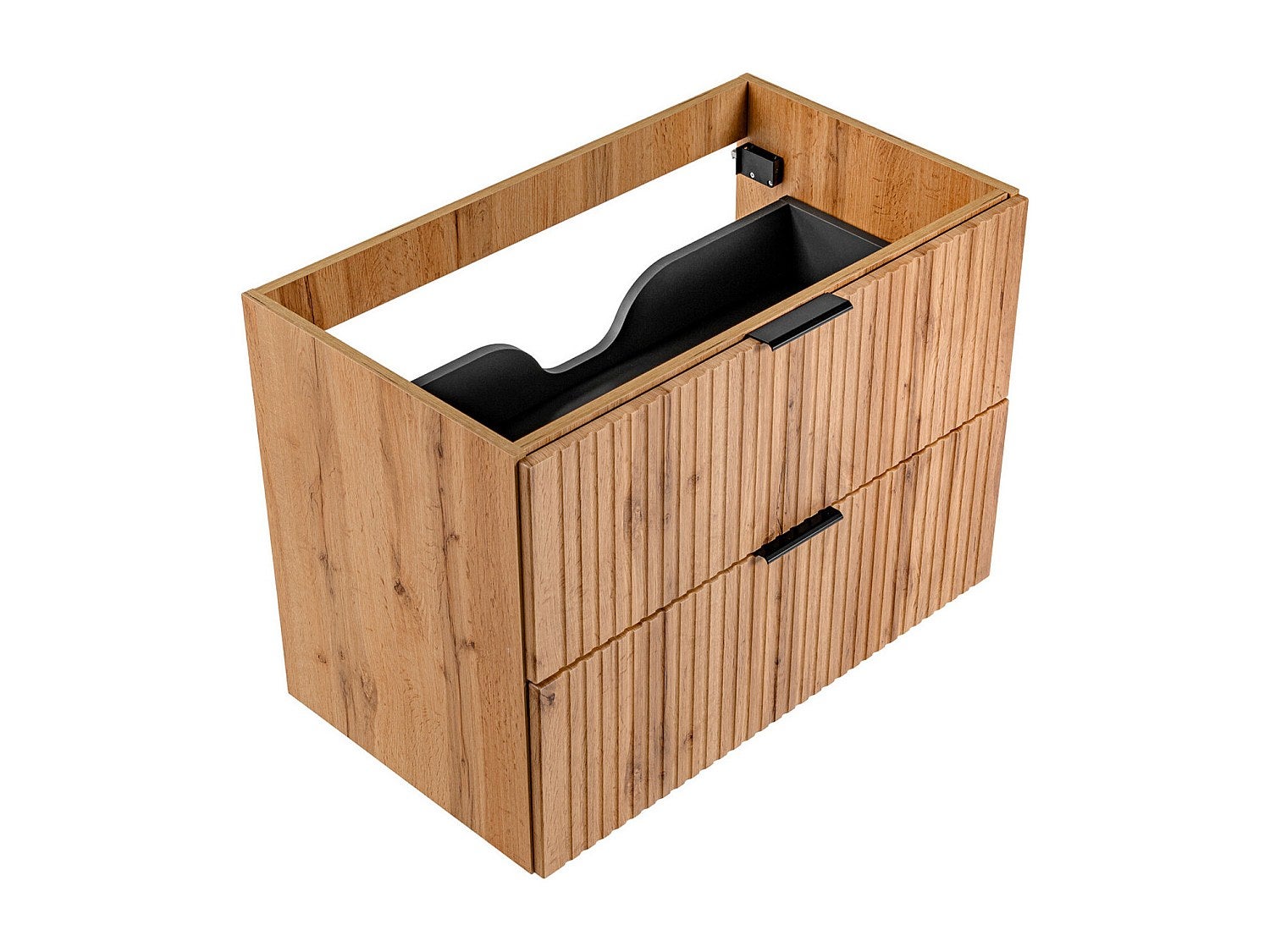 Meuble sous vasque suspendu strié - Naturel clair - L80 cm - ZEVARA - 5