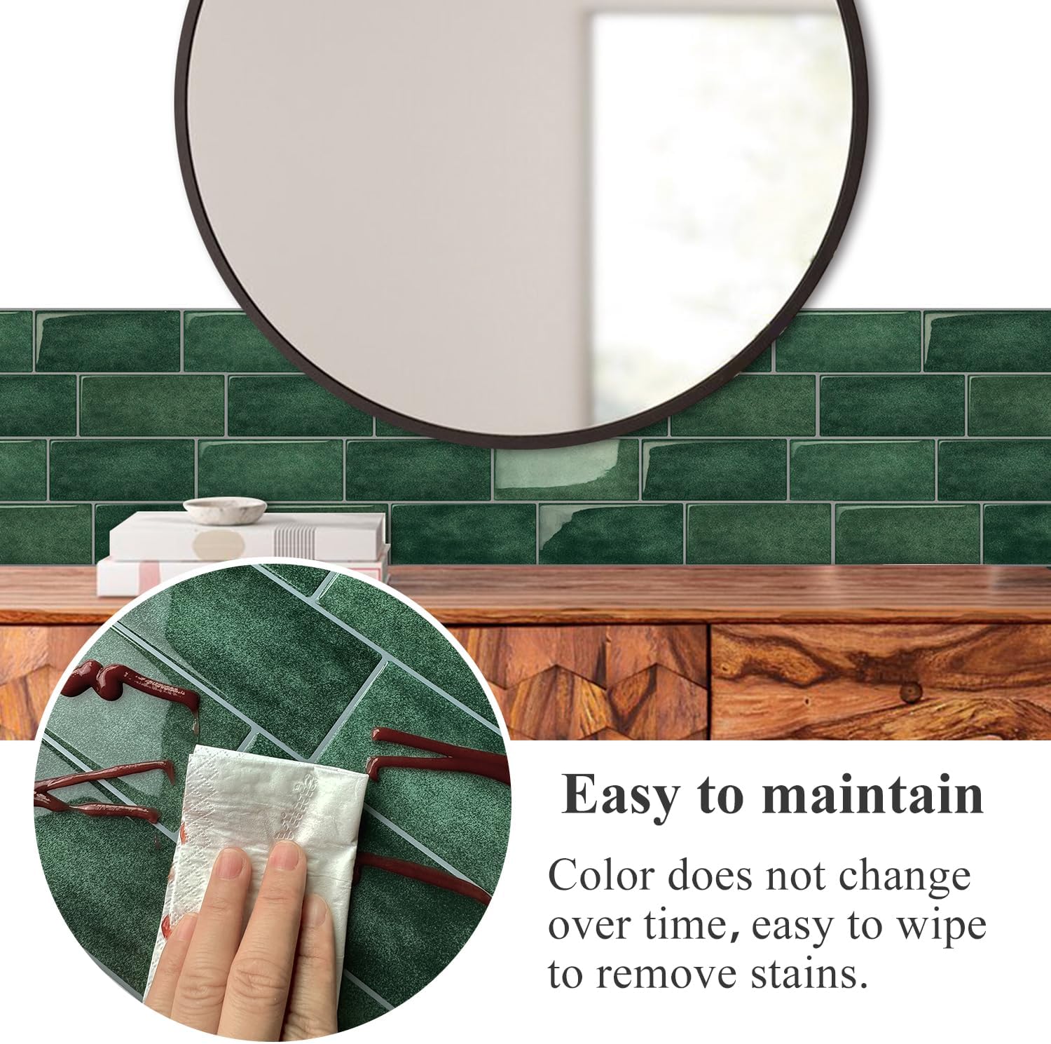 Lot de 5 Crédences Adhésives Imitation Carrelage - Revêtement Mural Imperméable et Facile à Nettoyer pour Rénovation Cuisine et Salle de Bain - 5