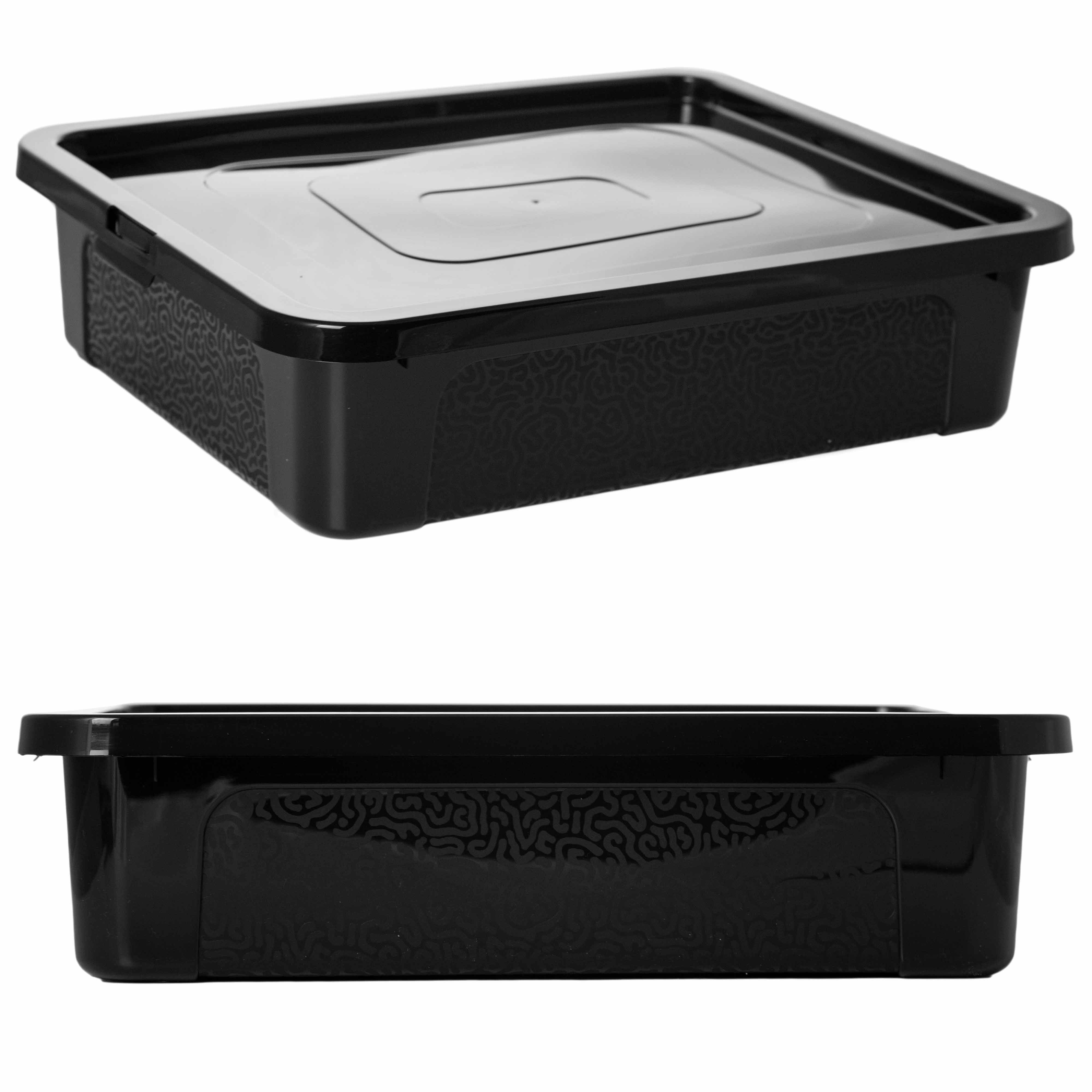Pojemnik Pudło Plastikowe Pojemniki Z Pokrywą MultiBox 40x33x10 cm, 10 L Czarny