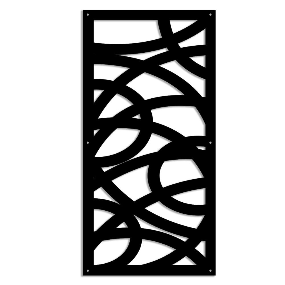 KONCENTRYCZNY - Panel perforowany z PVC - Osłona przeciwsłoneczna - Rozmiar 98x198 cm - Grubość 1 cm - Kolor CZARNY