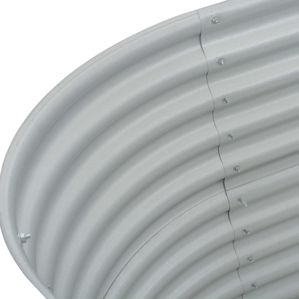 Fioriera aiuola rialzata piante fiori giardino 160 x 80 x 81 cm acciaio zincato argento 02_0001006 - 6