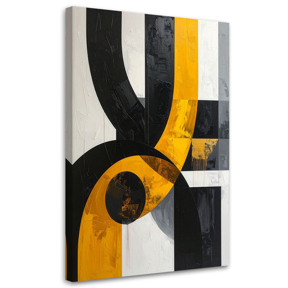 Obraz do salonu sypialni biura loftu, Geometryczna Abstrakcja Żółty 40x60