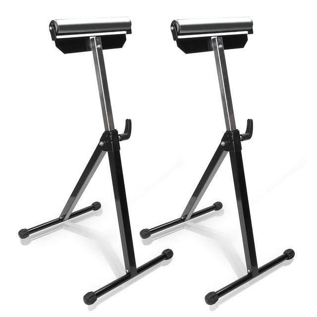 2x Servante d'atelier à Rouleau support à rouleaux réglable en hauteur 68-108cm jusqu'à 60~90 kg