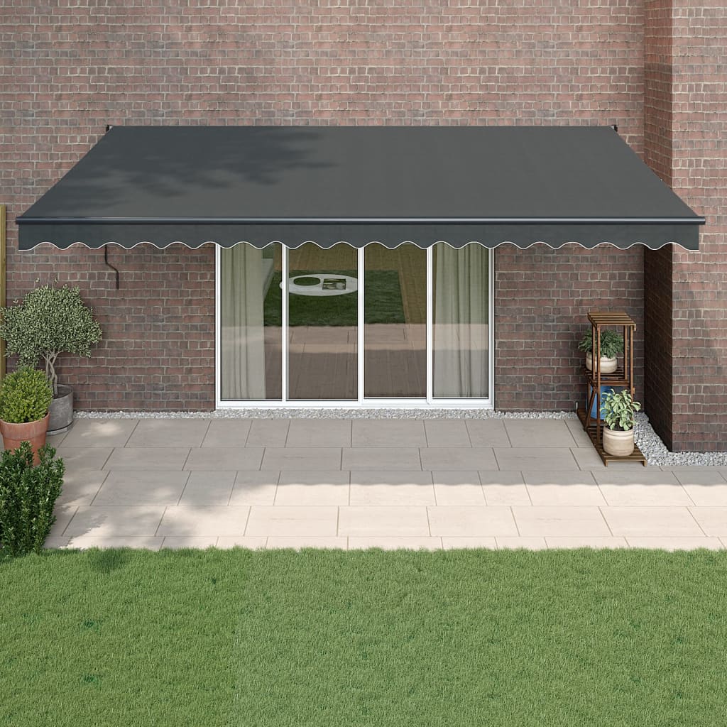 Toldo retráctil antracita 5x3 m tela y aluminio