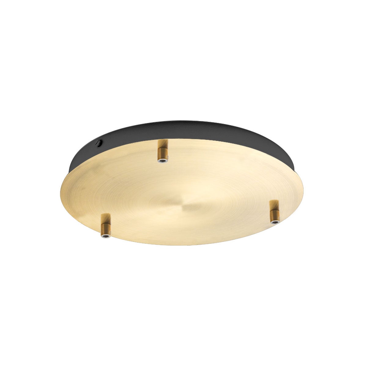 Okrągła metalowa lampa sufitowa Alice IP20 z mosiądzu – nowoczesna podstawa sufitowa, mocowanie 3-otworowe, łatwa instalacja