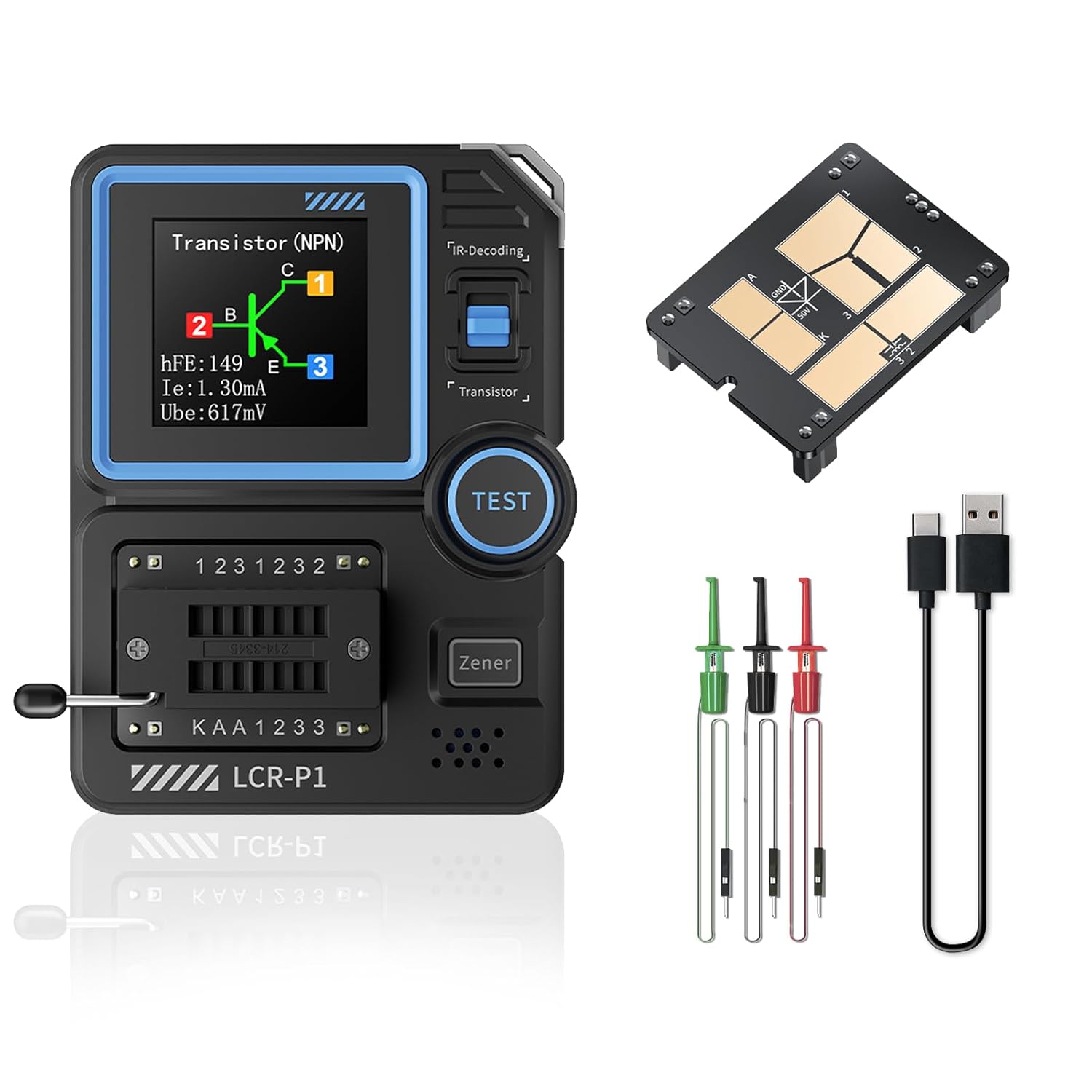 Testeur de Composants lectroniques - Testeur de Transistor et Condensateur  Multifonction, Mesure Rsistance, Capacit, SMD | Leroy Merlin