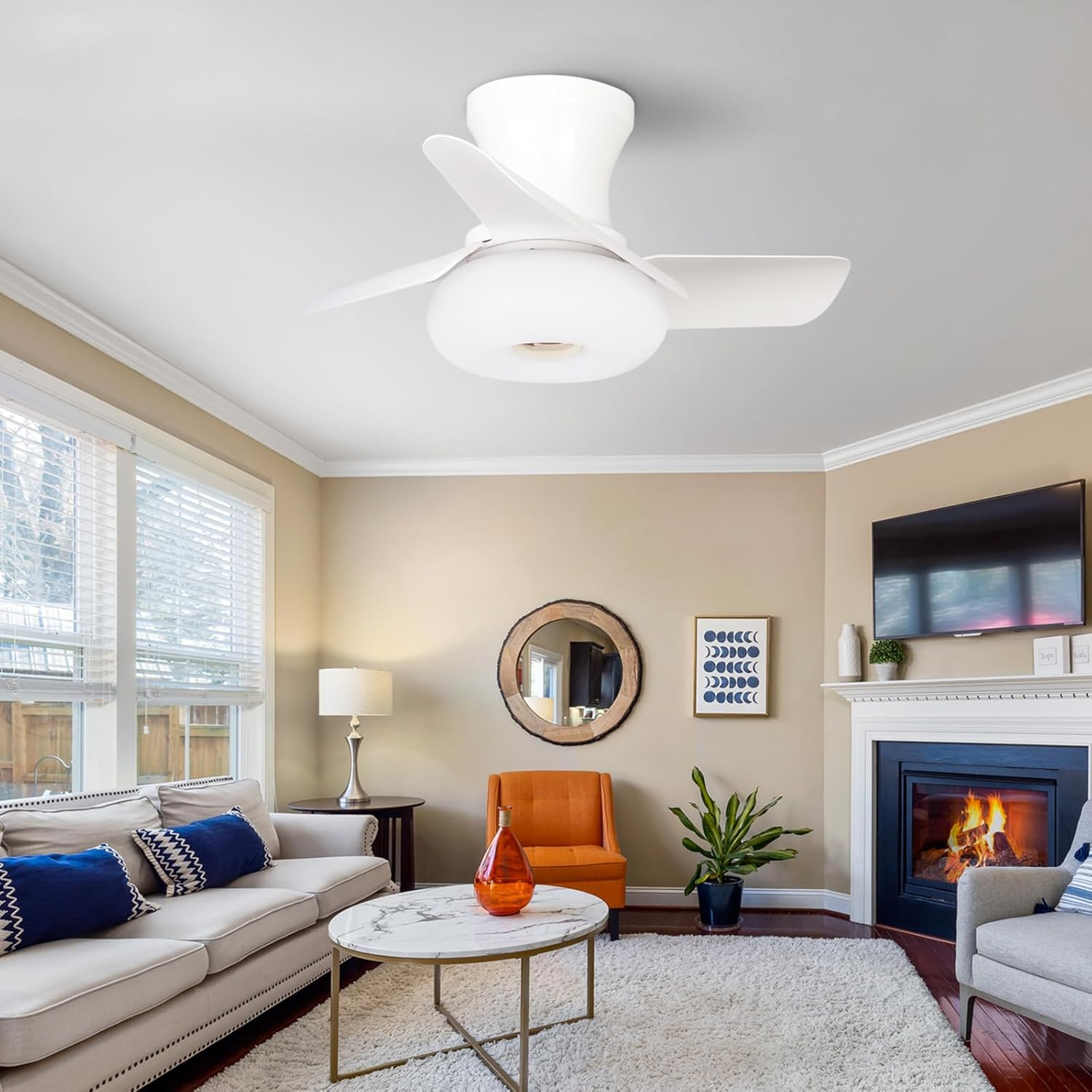 Ventilatore Da Soffitto Con Luce LED E Telecomando - 60W, Dimmerabile, 6 Velocità Per Camera Da Letto O Soggiorno - Foto 8