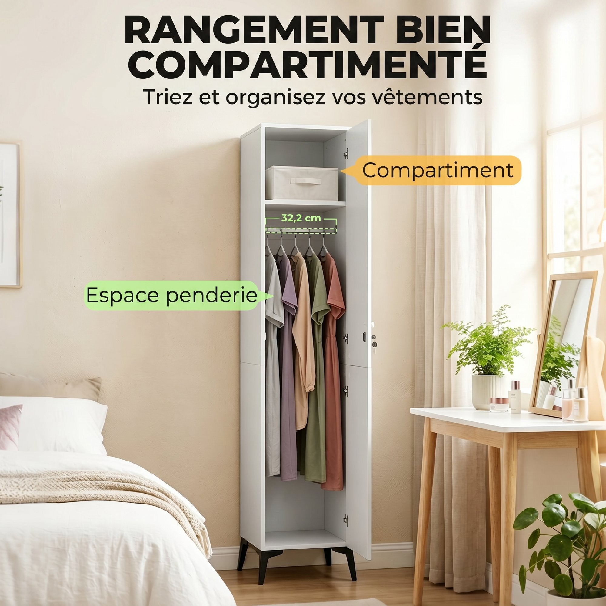 Armoire de chambre panneau de particules HOMCOM - 5