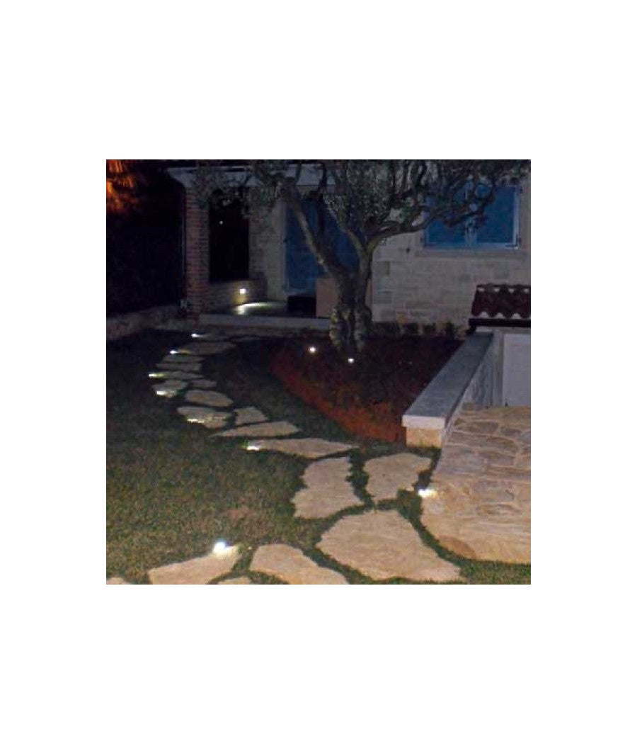 Trade Shop - Faretto Incasso Luce Fredda Calda Led 3w Segnapasso Calpestabile Esterno Interno - Bianco Caldo - - 2