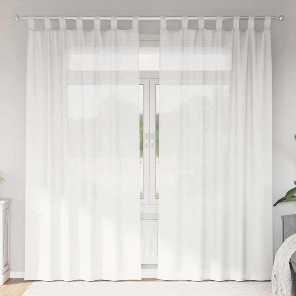 Zasłony woalowe z pętelkami 2 szt. Białe 140x245 cm vidaXL