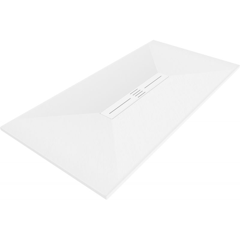 Mexen Toro brodzik prostokątny SMC 160 x 80 cm, biały, maskownica biała - 43108016-W