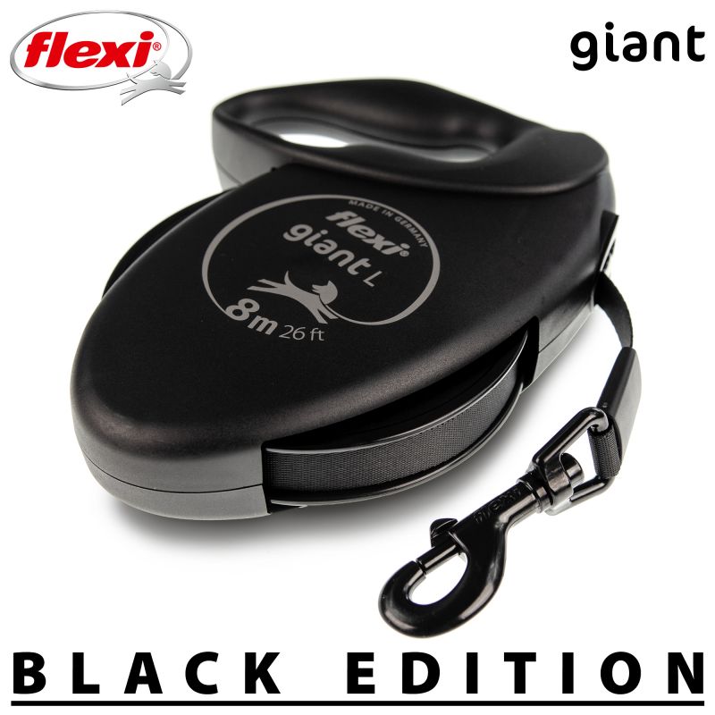 FLEXI Giant Tape Black Edition - correa automática para perros - 8 m - 5