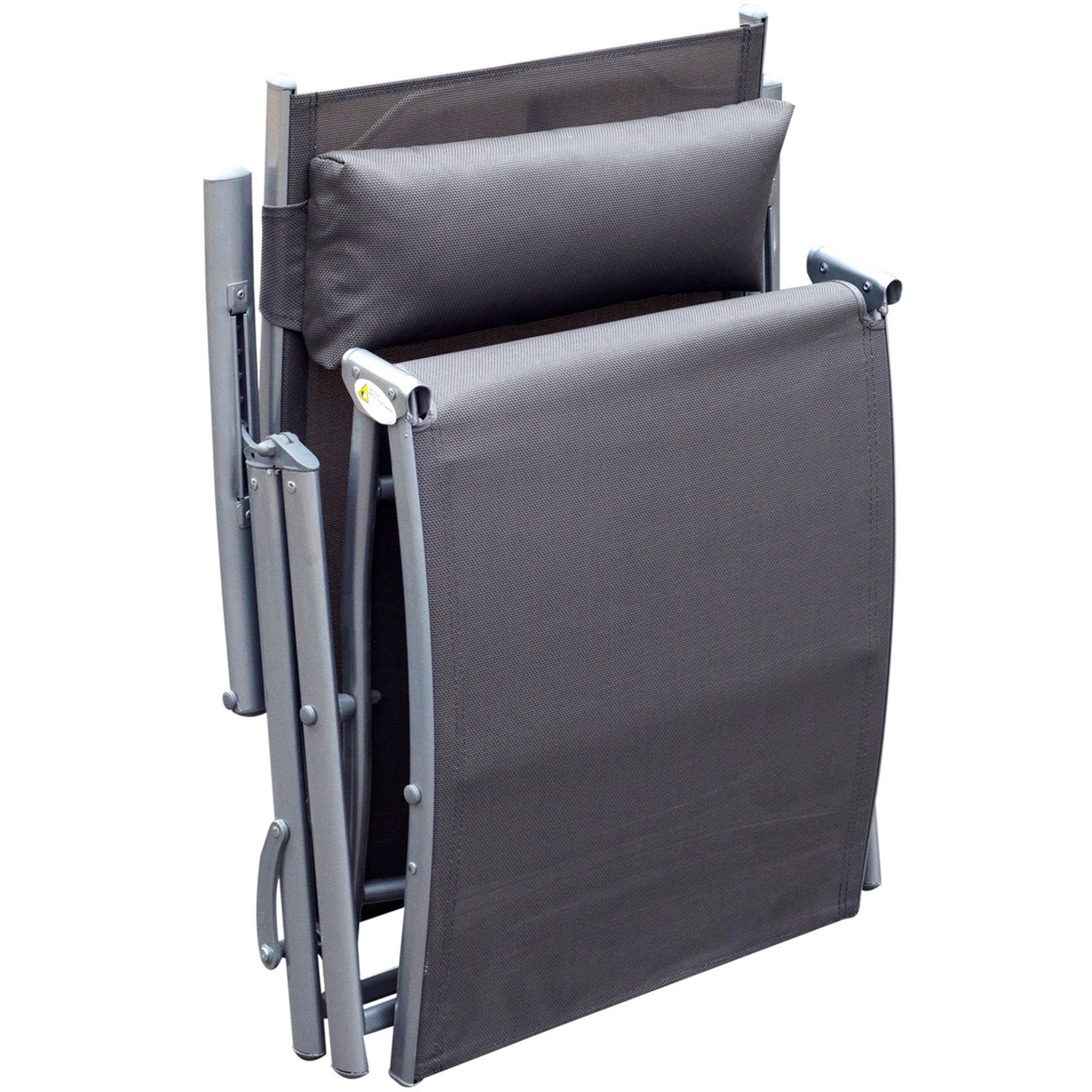 Transat pliant avec coussin, chaise longue avec dossier réglable 7 positions, supportant jusqu'à 165 kg, idéal pour le jardin, les vacances - 8