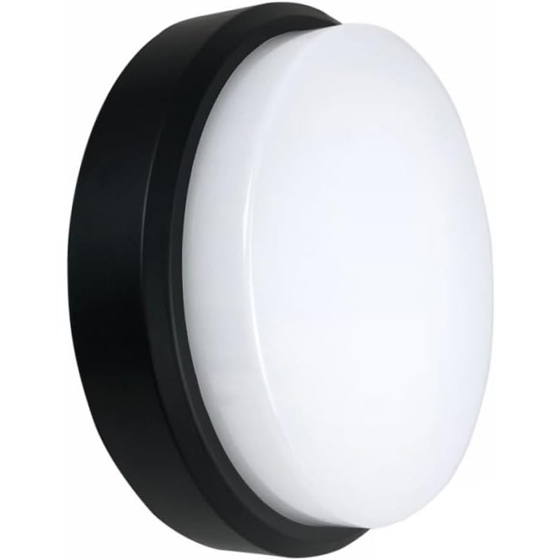 Czarna lampa ścienna 17,5 x 17,5 x 5 cm, 1 sztuka, 20 W, białe światło 6000 K, akrylowa, mała okrągła lampa sufitowa LED, wodoodporna