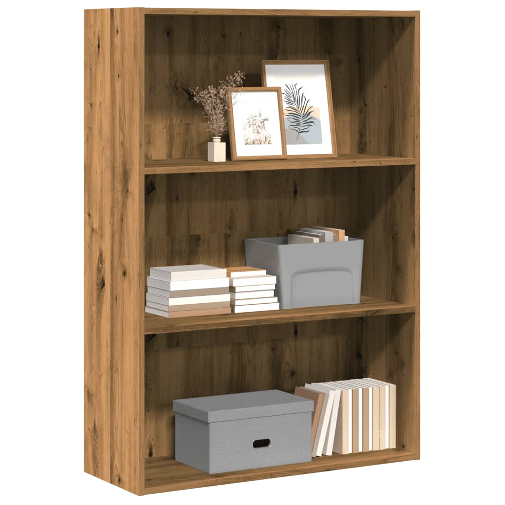 Bibliothèque | Armoire de livres | Meuble de Rangement chêne artisanal 80x30x114 cm bois d'ingénierie CFW826561 - 2