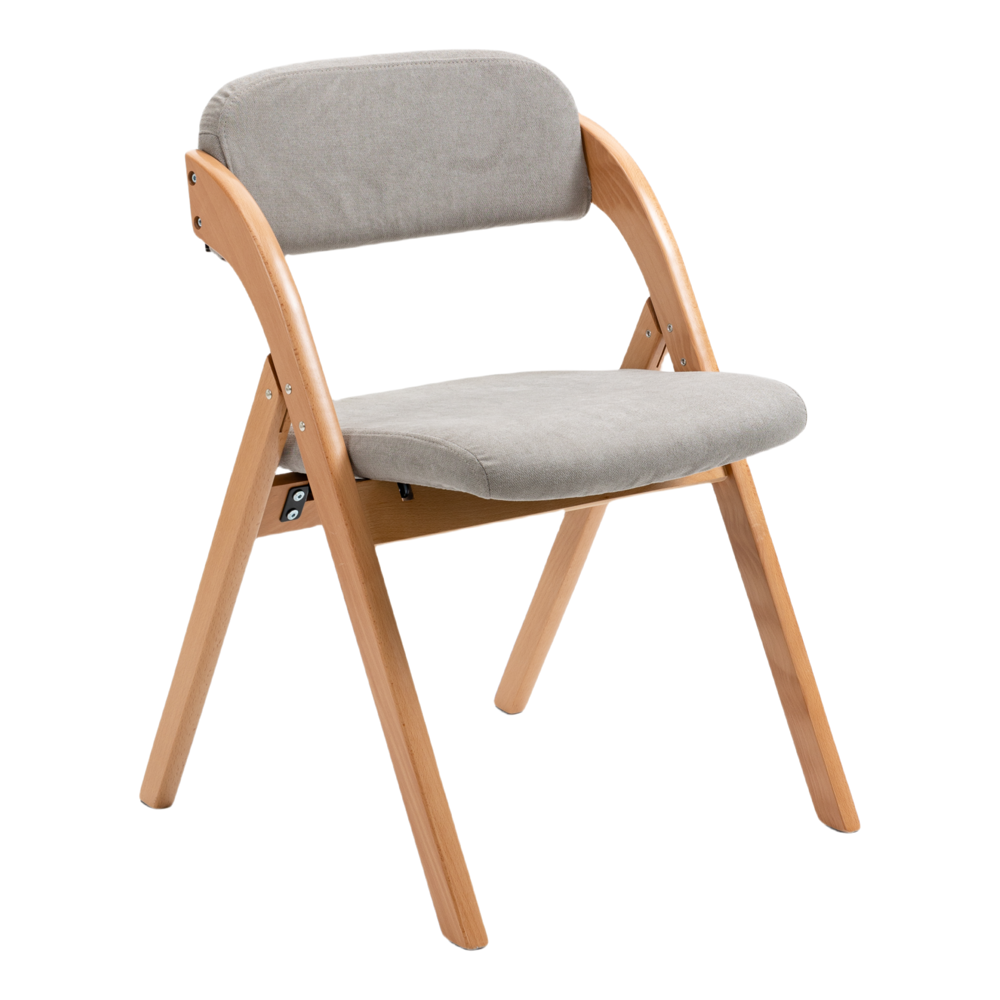 Lot de 2 chaises pliantes dossier épais rembourrées bois gris | Leroy ...