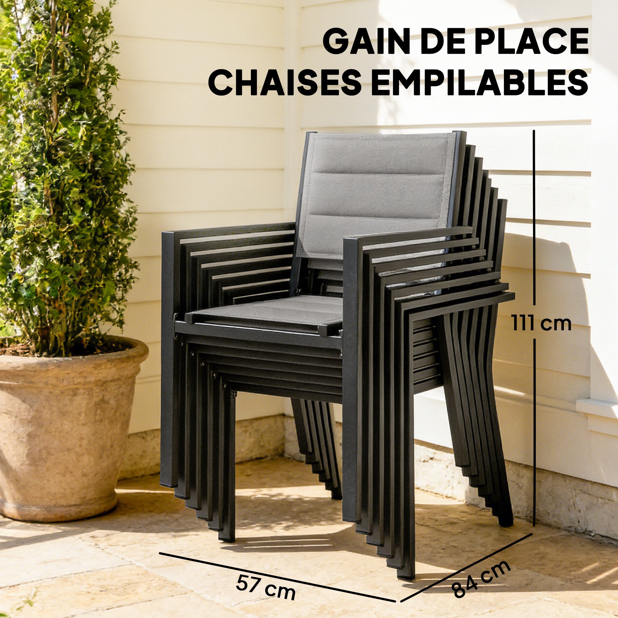 Ensemble de salle à manger extérieur aluminium Outsunny - 8