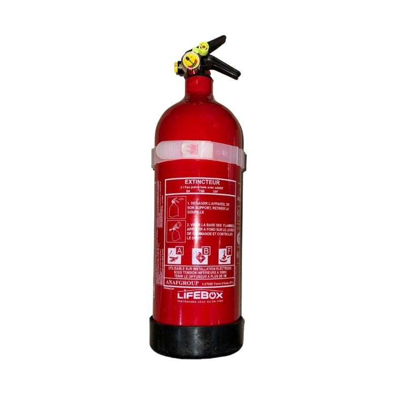 Extincteur Eau 6L Lifebox - Norme CE NF EN 3 - Feux Type ABF - Maison, Voiture, Bateau