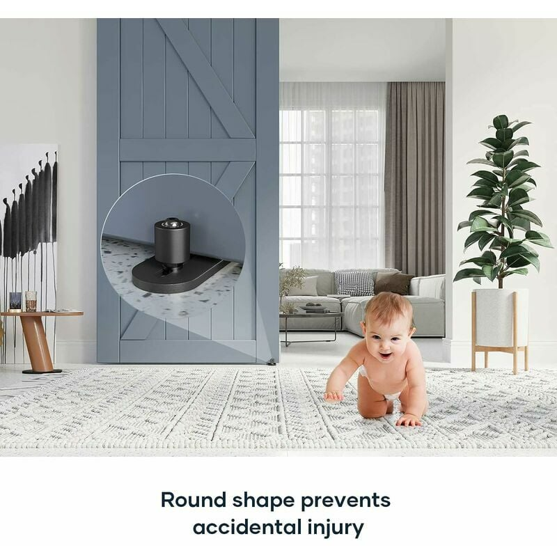 Guide de sol inférieur pour porte de grange coulissante, roulements à billes réglables, système de montage mural, conception à fond plat affleurant - 3