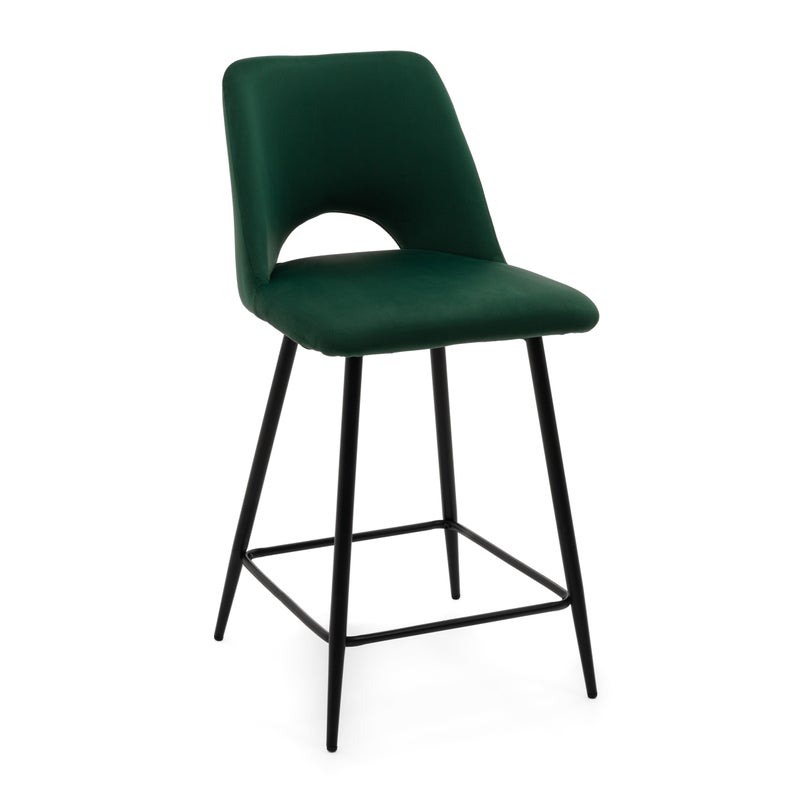 Hoker tapicerowany welurowy do salonu jadalni barowy ORO zielony