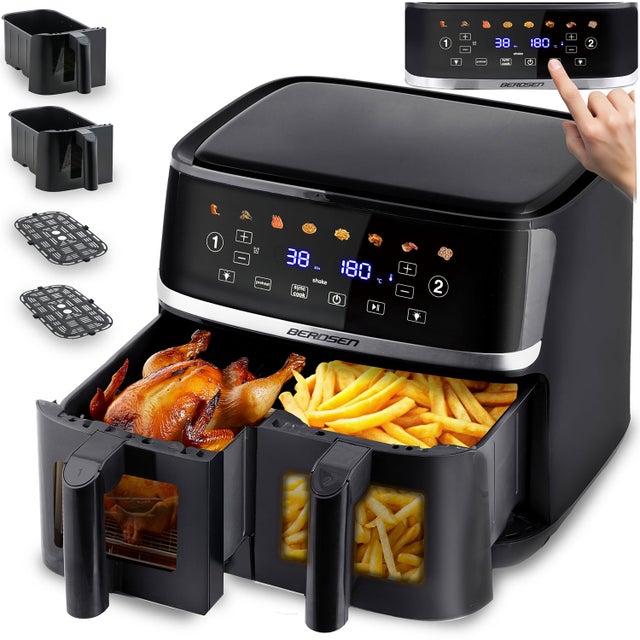 Frytkownica beztłuszczowa 10,2l air fryer dwukomorowa Berdsen BD-657
