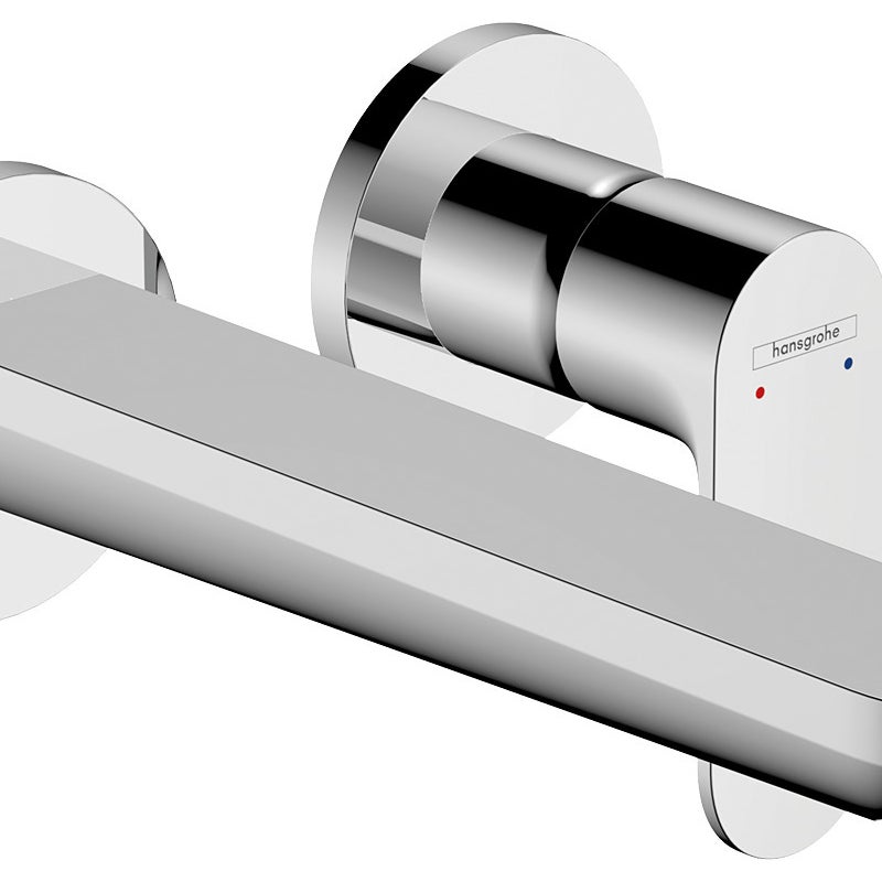 Jednouchwytowa bateria umywalkowa Hansgrohe Rebris E ścienna podtynkowa z wylewką 20 cm chrom