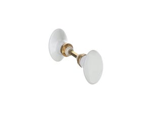 Bouton double ovale porcelaine blanche QUINCADECO