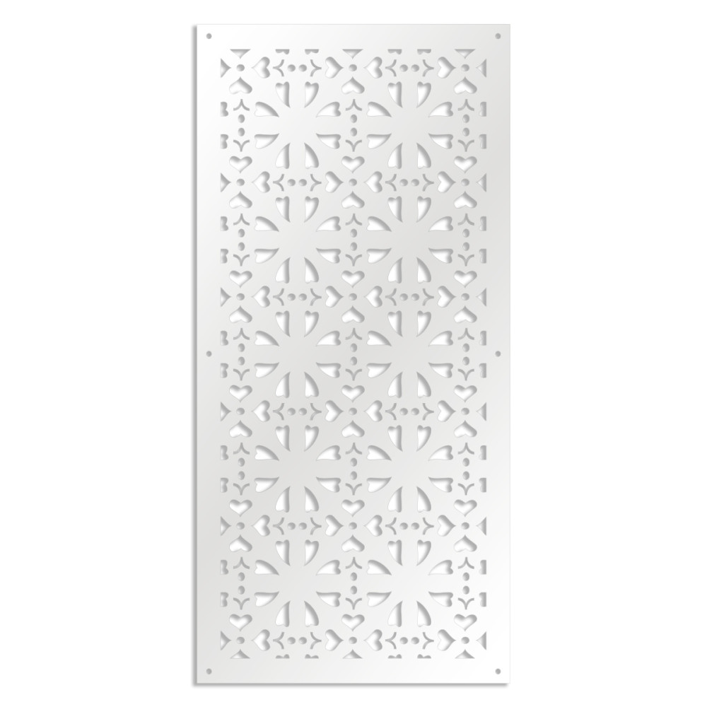 KSZTAŁT - Panel perforowany z PVC - Osłona przeciwsłoneczna - Rozmiar 73x148 cm - Grubość 1 cm - Kolor BIAŁY