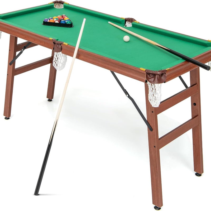 Składany Stół dla Dzieci z Regulowanymi Nogami, Zabezpieczonymi Skórzanymi Narożnikami, 2 Kredami, 16 Kulkami, 138 x 67 x 79 cm