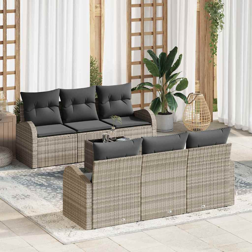 Zestaw Sof na Ogród Jasnoszary 55 x 55 x 37 cm polirattan vidaXL